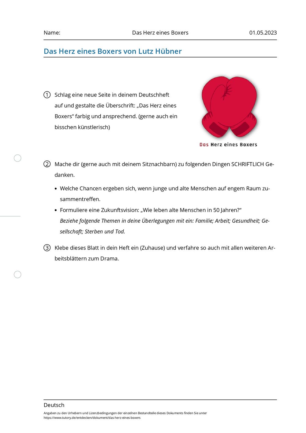 Das Herz Eines Boxers Unterrichtsmaterial Pdf