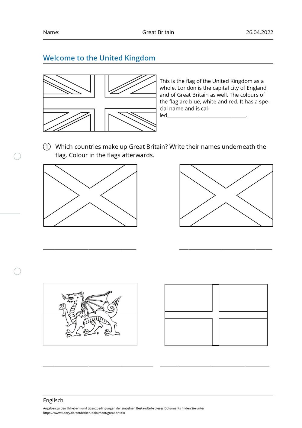 Arbeitsblatt Great Britain Englisch Tutory de arbeitsblatt-great-britain-englisch-tutory-de