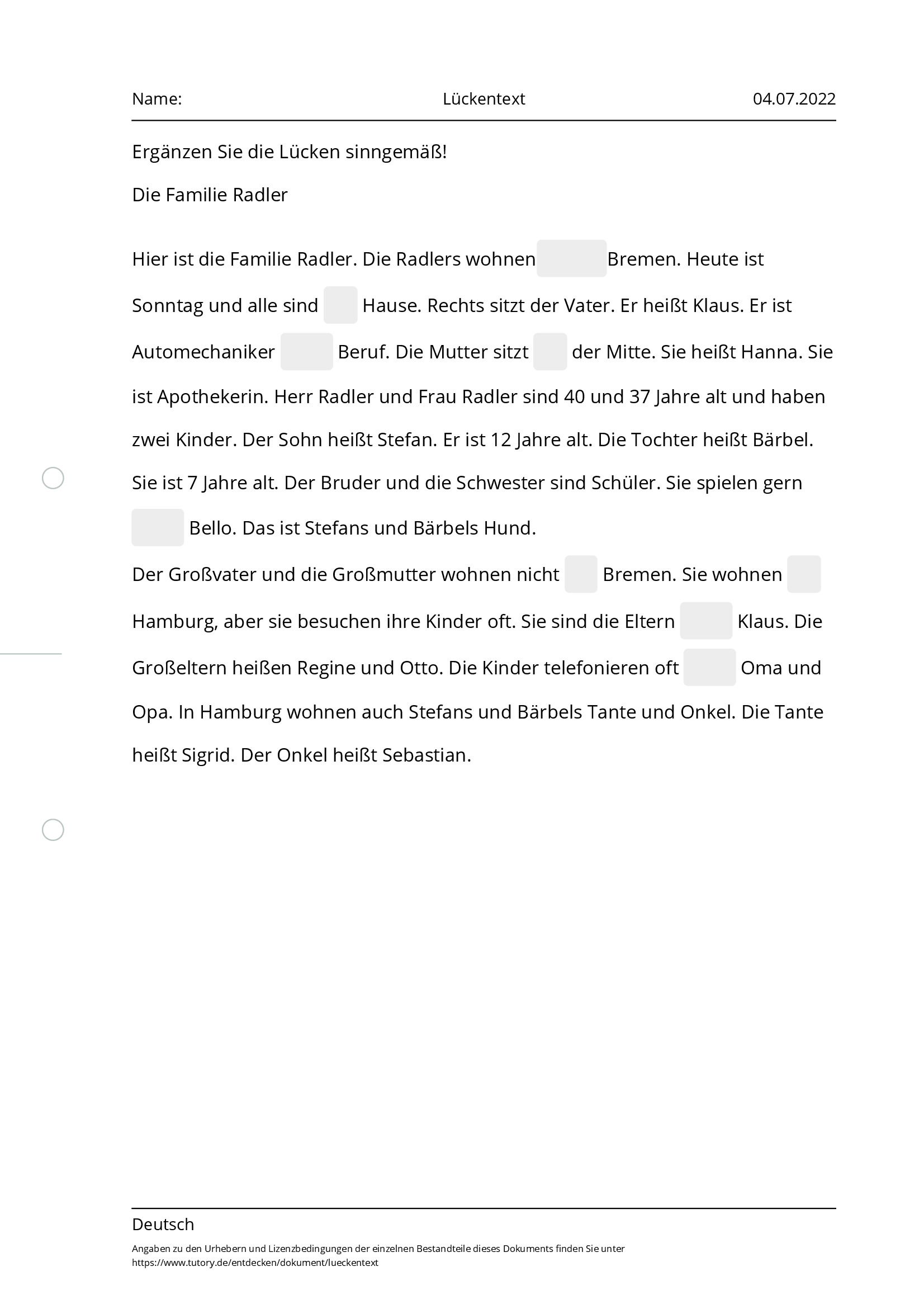 Arbeitsblatt L ckentext Deutsch Tutory de Arbeitsblatt L ckentext Deutsch Tutory de