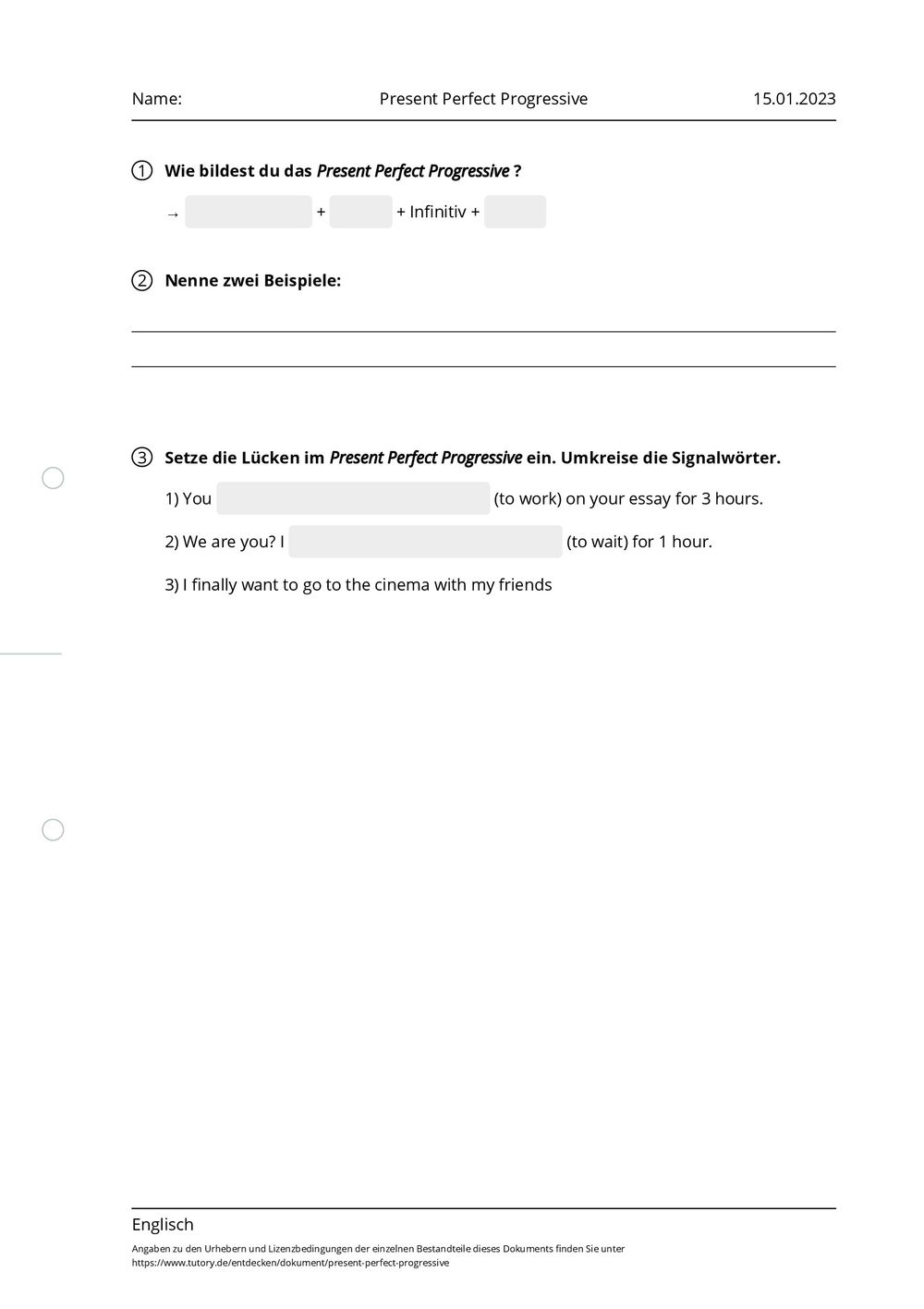 Arbeitsblatt Present Perfect Progressive Englisch Tutory de arbeitsblatt-present-perfect-progressive-englisch-tutory-de