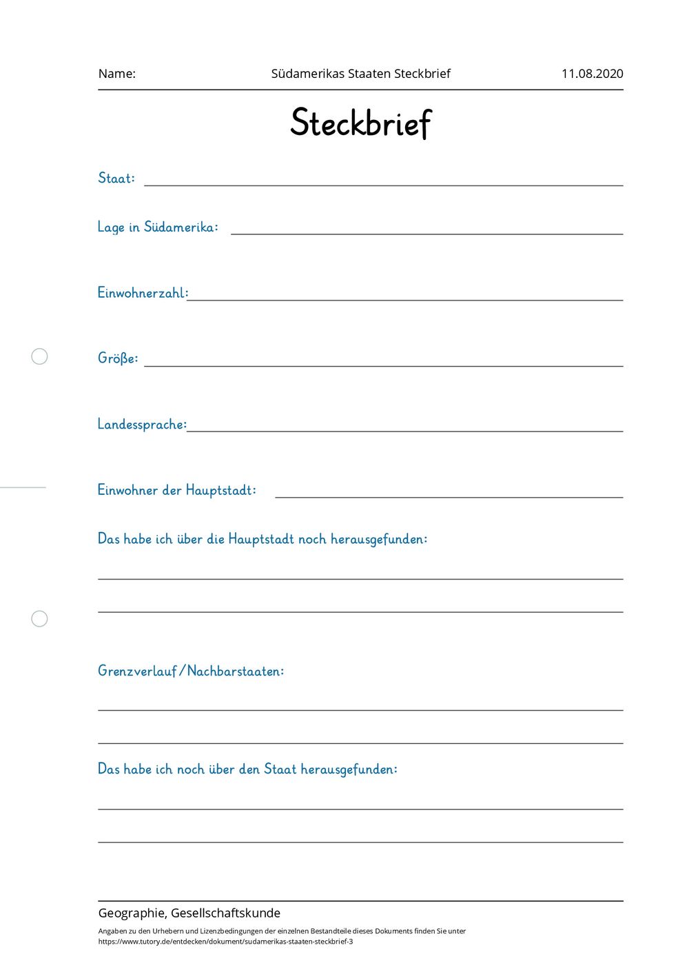 Steckbrief Aufbau Beispiel und MusterLösung Wortwuchs