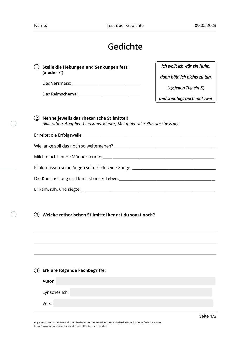 Don'T Fail Your Poetry Test! This Gedichtanalyse Klasse 8 Mit Lösung Will Save You! - upg9nte