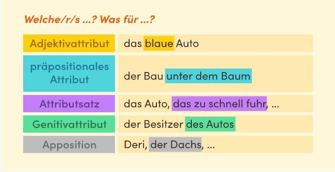 Arbeitsblatt - Attribute - Deutsch - tutory.de