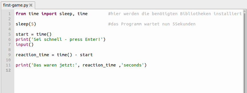 Arbeitsblatt - Python-Übung erstes Spiel - Informatik - tutory.de