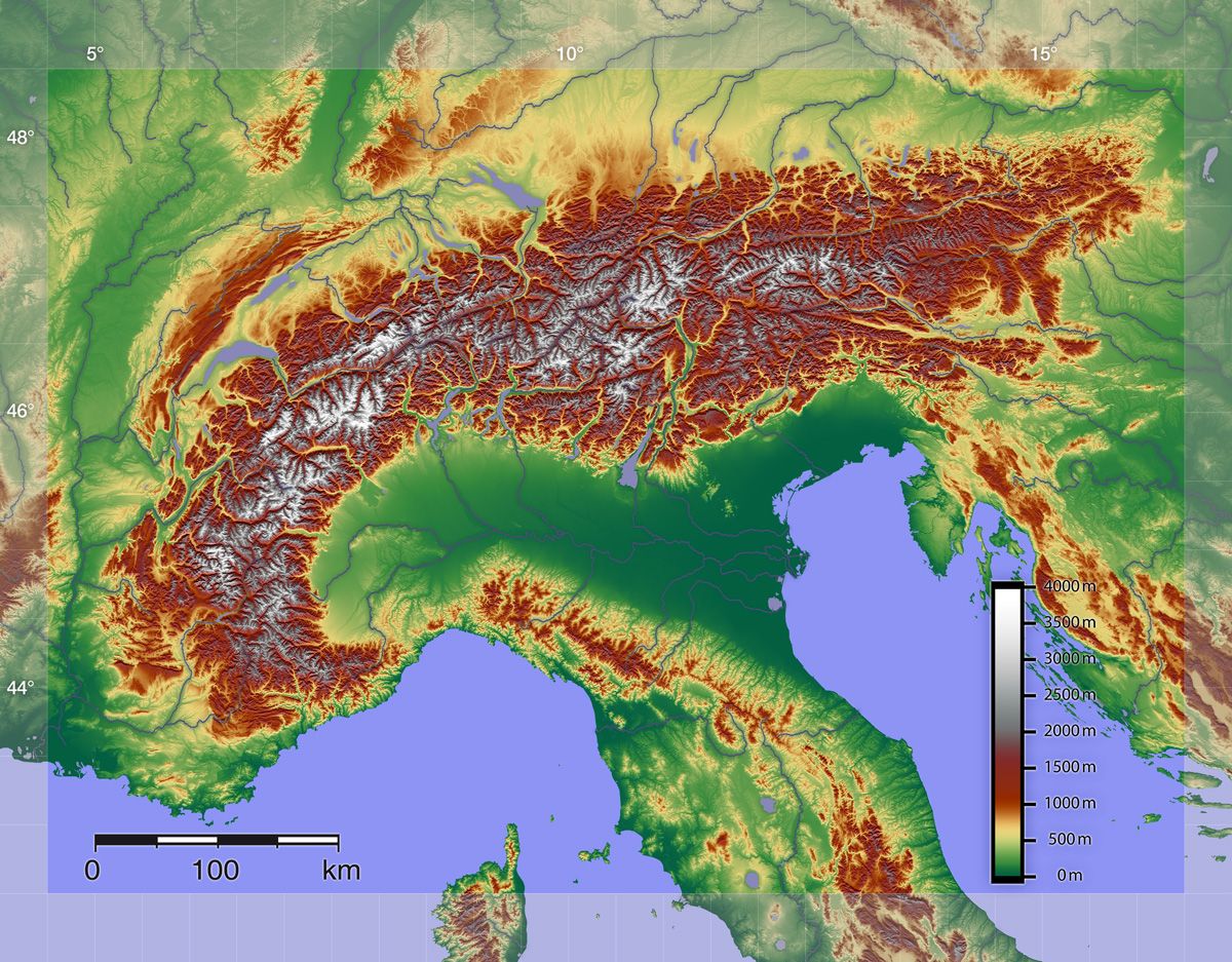 Arbeitsblatt Alpen Topografie Geographie tutory.de